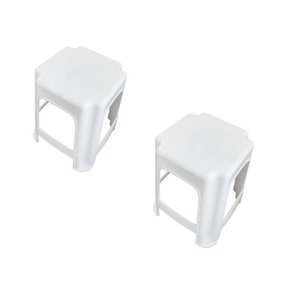Kit 2 Bancos Plástico Banquinho Branco Infantil 34cm