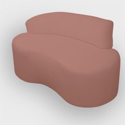 Sofá Curvo 2 Lugares Feijão Forma Orgânica Bouclé - 4