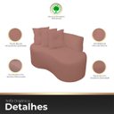 Ver imagem 3 de Sofá Curvo 2 Lugares Feijão Forma Orgânica Bouclé