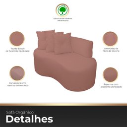 Sofá Curvo 2 Lugares Feijão Forma Orgânica Bouclé - 3