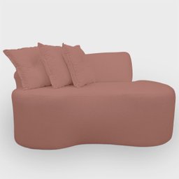Sofá Curvo 2 Lugares Feijão Forma Orgânica Bouclé - 6