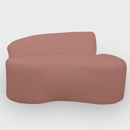 Sofá Curvo 2 Lugares Feijão Forma Orgânica Bouclé - 5