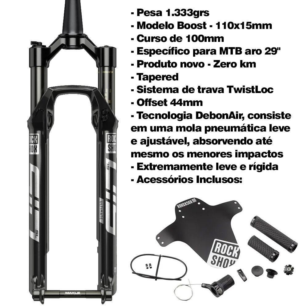 Suspensão Sid Sl Ultimate Boost Aro 29 Controle Manual Preto - 5