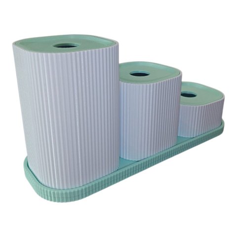 Kit Organizador de Banheiro 3 Peças Luxo Design Elegante