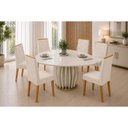 Ver imagem 1 de Mesa Sala Jantar Tokyo+6 Cadeiras Nara Neve DJ Móveis