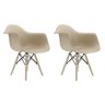 Conjunto Com 2 Cadeiras Eames Com Braço Fendi Empório Tiffany Base Em Polipropileno - 1