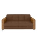 Ver imagem 4 de Sofá Living Decorativo Houston 2 Lugares 160cm Pés em Metal Veludo/ Pu Marrom/ Caramelo G33 - Gran B