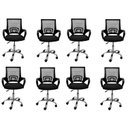 Ver imagem 1 de Kit 8 Cadeiras de Escritório Diretor Tela Mesh Base Cromada Santiago