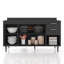Ver imagem 5 de Balcão de Cozinha com Tampo 150cm Pérola Preto Z34 - Mpozenato