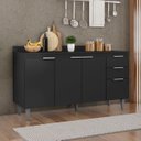 Ver imagem 2 de Balcão de Cozinha com Tampo 150cm Pérola Preto Z34 - Mpozenato