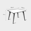 Ver imagem 4 de Mesa de Jantar Tampo com Vidro Quadrada 90x90cm Slim Branco