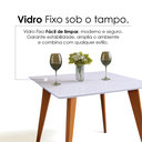 Ver mais imagens de Mesa de Jantar Tampo com Vidro Quadrada 90x90cm Slim Branco