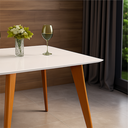 Ver imagem 5 de Mesa de Jantar Tampo com Vidro Quadrada 90x90cm Slim Branco