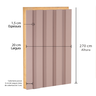 Painel Ripado de Madeira Mdf 270cmx1,5cmx6cm Capuccino Casablanca - 5
