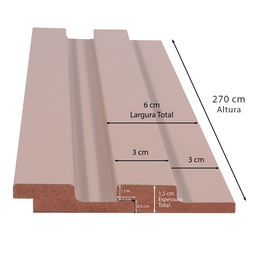 Painel Ripado de Madeira MDF 270cmx1,5cmx6cm Capuccino Casablanca - 6