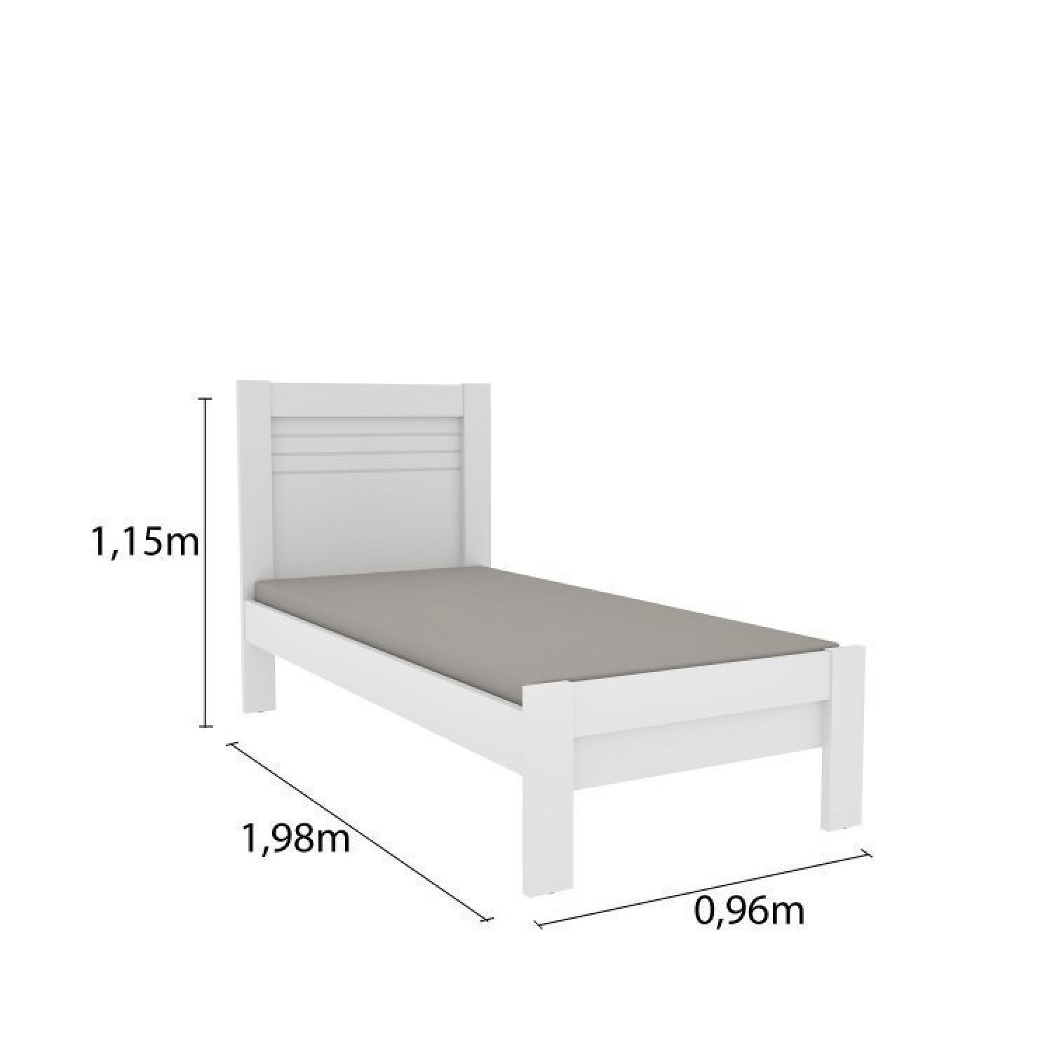 Quarto Completo Guarda Roupa 3 Portas e Cama Solteiro Oregon Tcil Móveis - 8