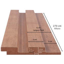Painel Ripado de madeira MDF 270cmx1,5cmx6cm Carvalho York   - 5