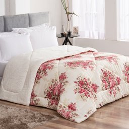 Coberdrom Casal King Winter 100% Algodão 01 Peça - Floral Vermelho - 1