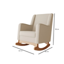 Ver imagem 3 de Cadeira Poltrona de Amamentação e Balanço C/ Puff Linho Bege - Lahome Decor Aquila