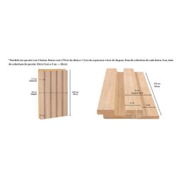 Painel Ripado de Madeira MDF 270cmx1,5cmx6cm Roble Natural Casablanca - 7