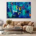Ver imagem 4 de QUADRO DECORATIVO TINTA ABSTRATO AZUL