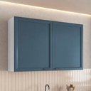 Ver imagem 1 de Armário Aéreo Planejado Duplo 120cm Soho CabeCasa MadeiraOriginals Branco/Azul