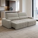 Ver mais imagens de Sofá 3 Lugares Retrátil Reclinável para Sala de Estar 210cm Byron F04 Linho Cru - Lyam Decor