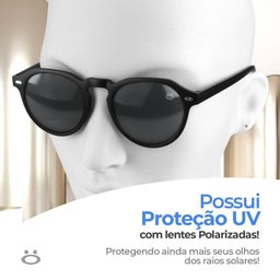 Oculos Sol Masculino Verão Proteção Uv Casual Vintage + Case Preto Black Piano Acetato Presente - 6
