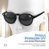Oculos Sol Masculino Verão Proteção Uv Casual Vintage + Case Preto Black Piano Acetato Presente - 6