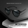 Oculos Sol Masculino Verão Proteção Uv Casual Vintage + Case Preto Black Piano Acetato Presente - 7