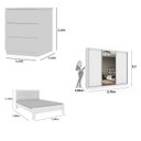 Ver imagem 3 de Quarto Completo Guarda Roupa 3 Portas Cama Casal e Mesa de Cabeceira 3 Gavetas Milão 