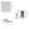 Quarto Completo Guarda Roupa 3 Portas Cama Casal e Mesa de Cabeceira 3 Gavetas Milão  - 3