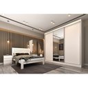 Ver imagem 1 de Quarto Completo Guarda Roupa 3 Portas Cama Casal e Mesa de Cabeceira 3 Gavetas Milão 