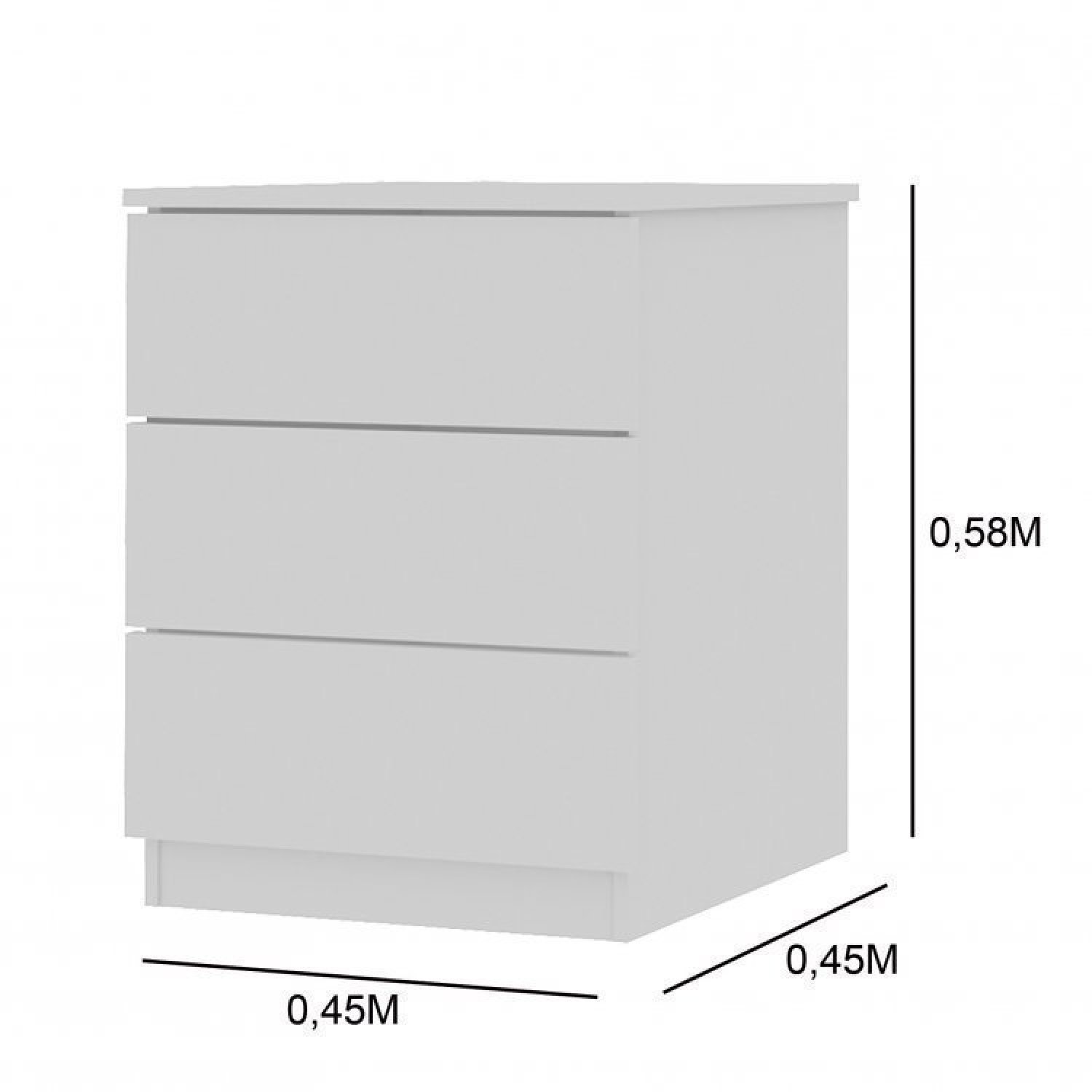 Quarto Completo Guarda Roupa 3 Portas Cama Casal e Mesa de Cabeceira 3 Gavetas Milão  - 15
