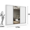 Ver imagem 5 de Quarto Completo Guarda Roupa 3 Portas Cama Casal e Mesa de Cabeceira 3 Gavetas Milão 