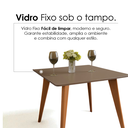 Ver mais imagens de Mesa de Jantar Tampo com Vidro Quadrada 90x90cm Fendi Slim Marrom