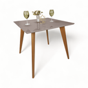 Ver imagem 3 de Mesa de Jantar Tampo com Vidro Quadrada 90x90cm Fendi Slim Marrom