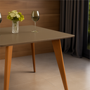 Ver imagem 5 de Mesa de Jantar Tampo com Vidro Quadrada 90x90cm Fendi Slim Marrom