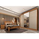 Ver imagem 1 de Quarto Adulto Completo Guarda Roupa 3 Portas com Cama Casal e Mesa de Cabeceira Milão