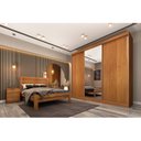 Ver imagem 2 de Quarto Adulto Completo Guarda Roupa 3 Portas com Cama Casal e Mesa de Cabeceira Milão