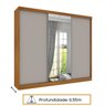 Quarto Adulto Completo Guarda Roupa 3 Portas com Cama Casal e Mesa de Cabeceira Milão  - 10