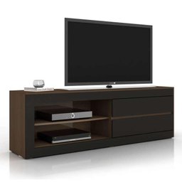 Rack Porto II 2 Gavetas - Artely - Imbuia / Preto - 1