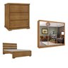 Quarto Completo Guarda Roupa 3 Portas Cama Casal Mesa de Cabeceira 3 Gavetas Montenegro Tcil Móveis - 2
