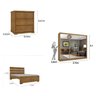 Quarto Completo Guarda Roupa 3 Portas Cama Casal Mesa de Cabeceira 3 Gavetas Montenegro Tcil Móveis - 3