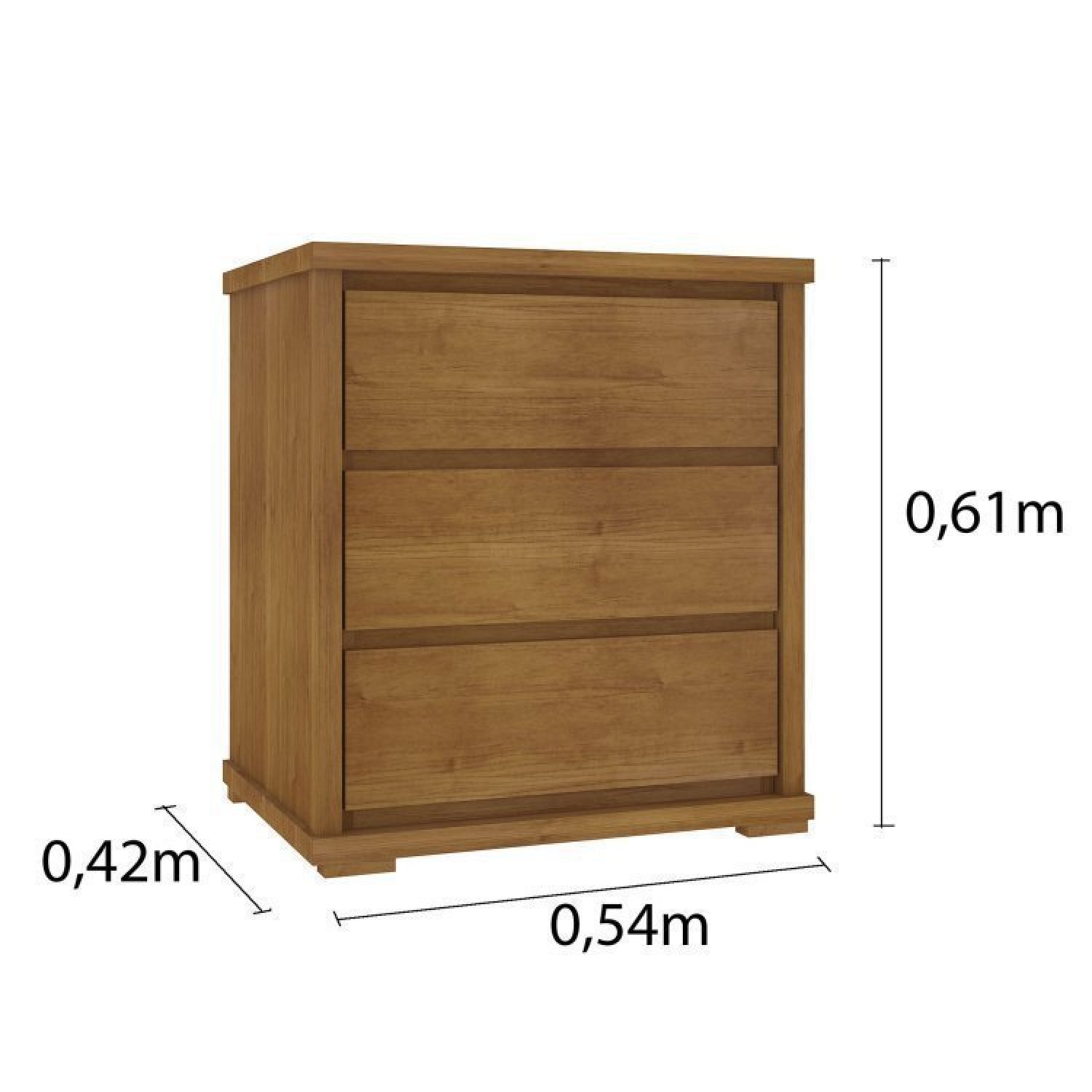 Quarto Completo Guarda Roupa 3 Portas Cama Casal Mesa de Cabeceira 3 Gavetas Montenegro Tcil Móveis - 10