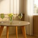 Ver imagem 3 de Mesa de Jantar Tampo com Vidro Redonda 90x90cm Slim Marrom/Fendi