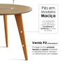 Mesa de Jantar Tampo com Vidro Redonda 90x90cm Slim - 5