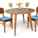 Ver imagem 7 de Mesa de Jantar Tampo com Vidro Redonda 90x90cm Slim Marrom/Fendi