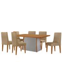 Ver imagem 2 de Mesa de Jantar Diane 180cm Tampo MDF Lam 6 Cadeiras Lisboa Moderna Turim 07 Naturale Off White