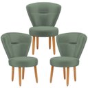Ver imagem 1 de Conjunto 3 Poltronas Decor Moderna para Estúdio de Beleza Sala de Jantar Reforçado Tecido Veludo